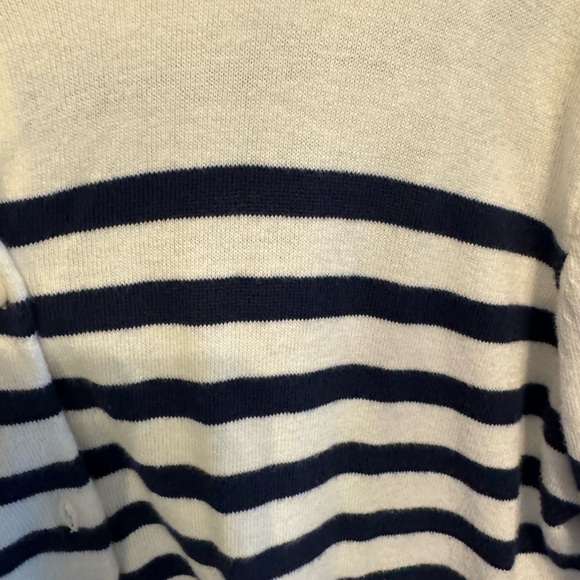 J. Crew Navy & cream striped  cardigan - Picture 3 of 3